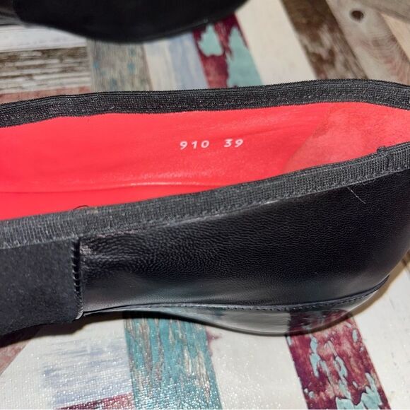 Pas De Rouge Peep Toe Suede Wedge Heel Shoes Black Made in Italy EUC SZE 8.5-9 - Picture 11 of 12